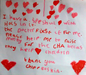 Chloe sponsor letter